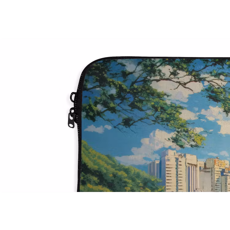 Berg - Skyline - Strand - Water laptophoes neopreen klein -detail