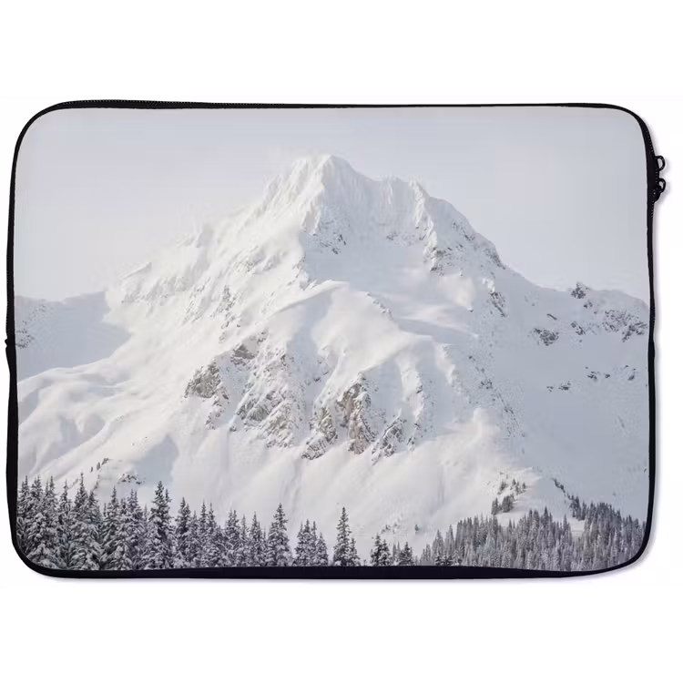 Berg - Sneeuw - Winter - Natuur - Wit laptophoes neopreen klein -zkaufland3dotto