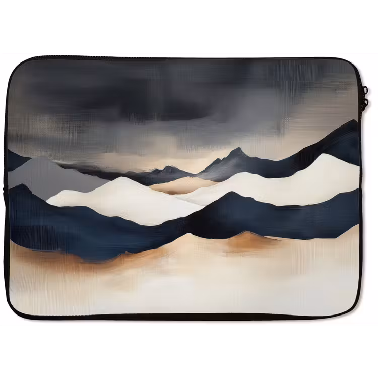 Bergen - Donkerblauw - Landschap laptophoes neopreen klein -zkaufland3dotto