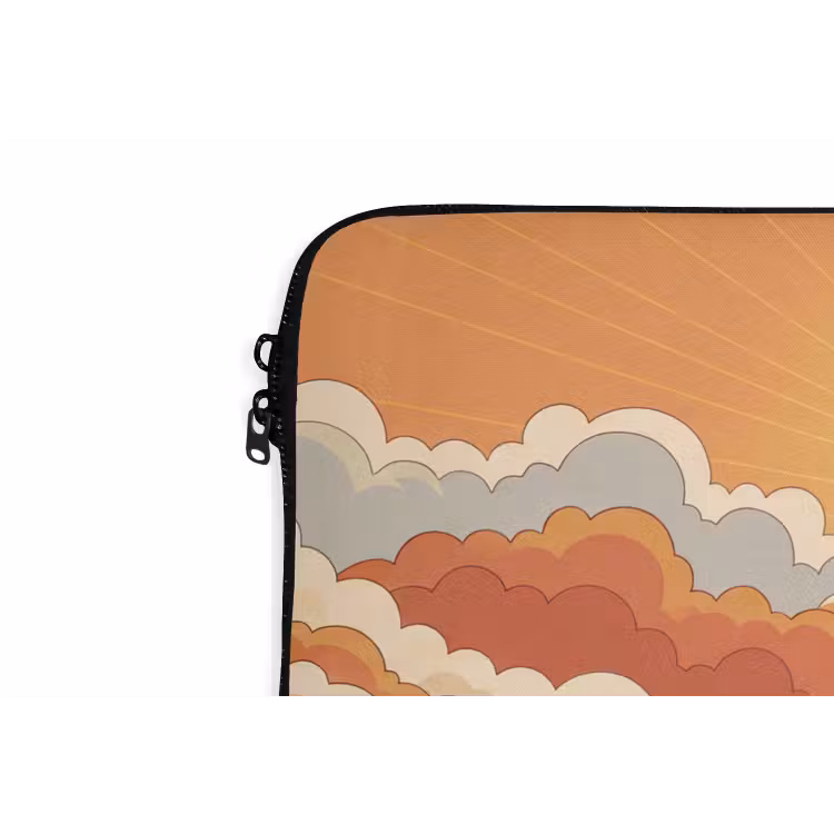 Bergen - Wolken - Natuur - Zonsopgang - Oranje laptophoes neopreen klein -detail