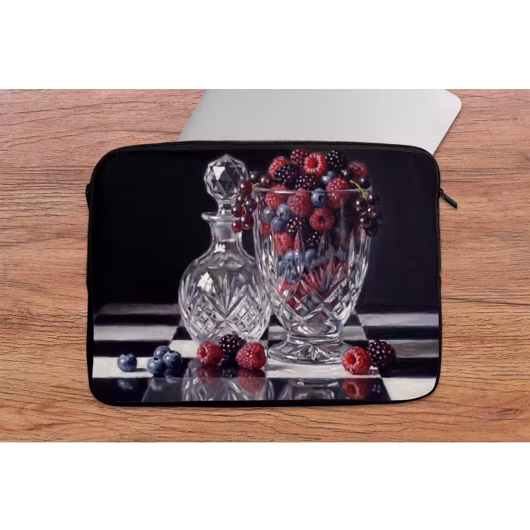 Laptophoes Bessen - Kristal - Stilleven - Bessen - Kristal - Stilleven laptophoes neopreen klein