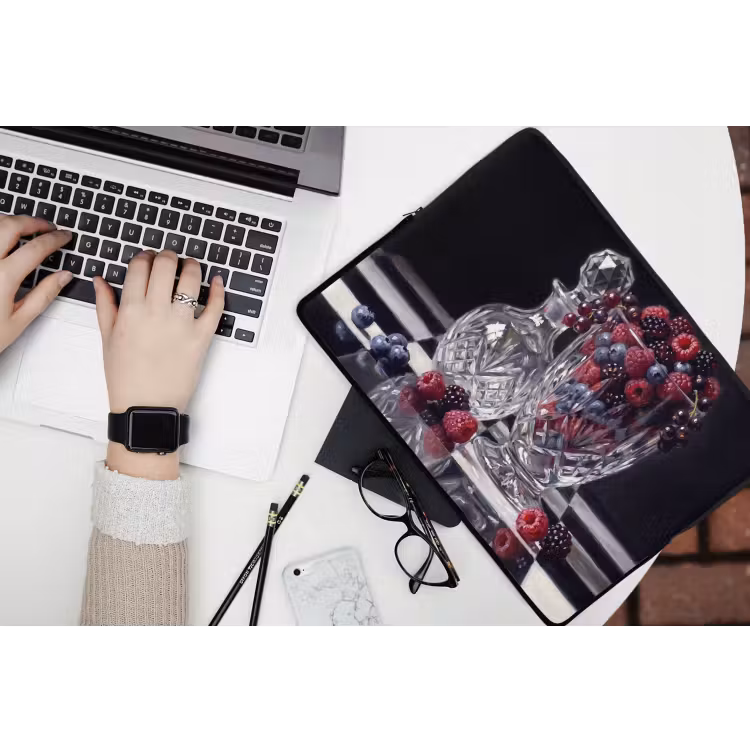 Laptophoes Bessen - Kristal - Stilleven - Bessen - Kristal - Stilleven laptophoes neopreen klein