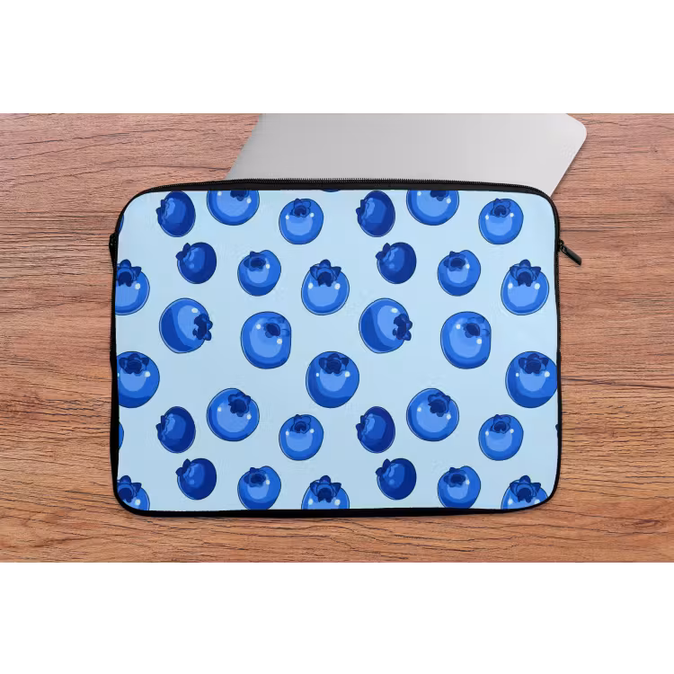 Bessen - Modern - Blauw laptophoes neopreen klein 279 -tafel