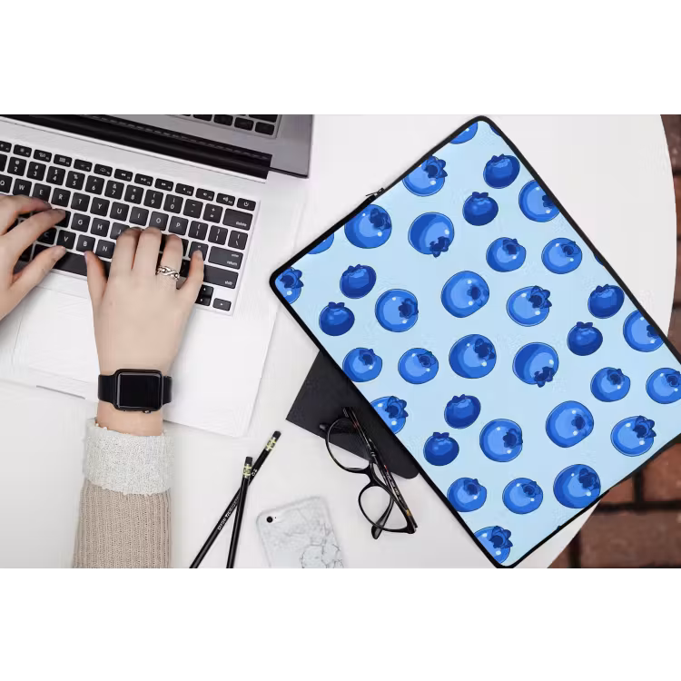 Bessen - Modern - Blauw laptophoes neopreen klein 279 -bureau