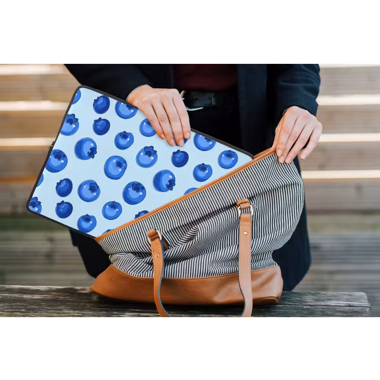 Bessen - Modern - Blauw laptophoes neopreen klein 279 -tas