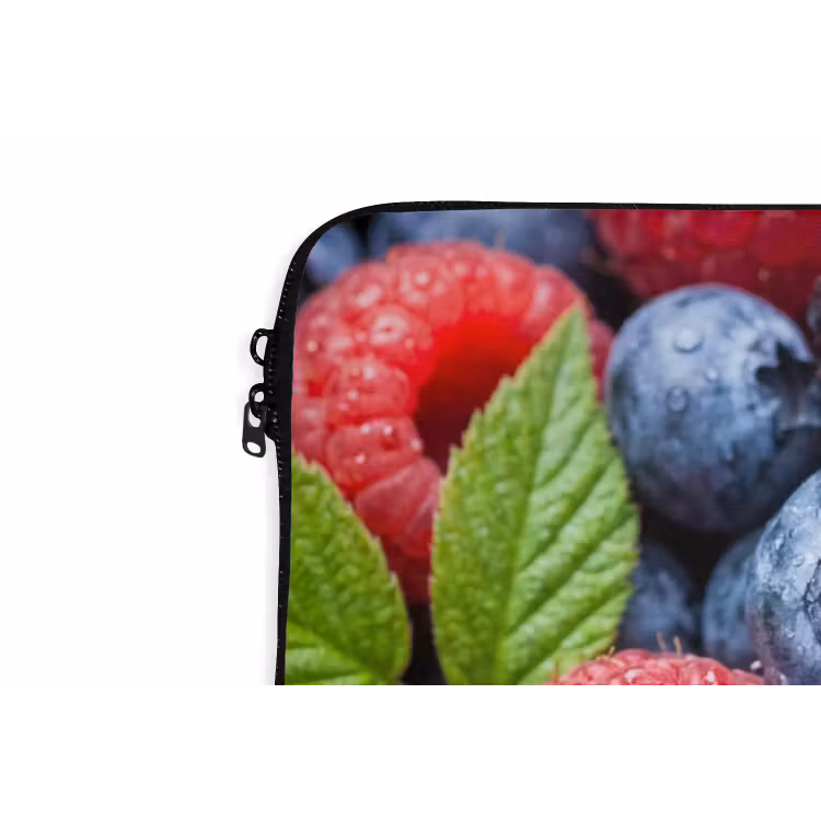 Bessen - Vers - Waterdruppels - Kleurrijk - Eten laptophoes neopreen klein -detail