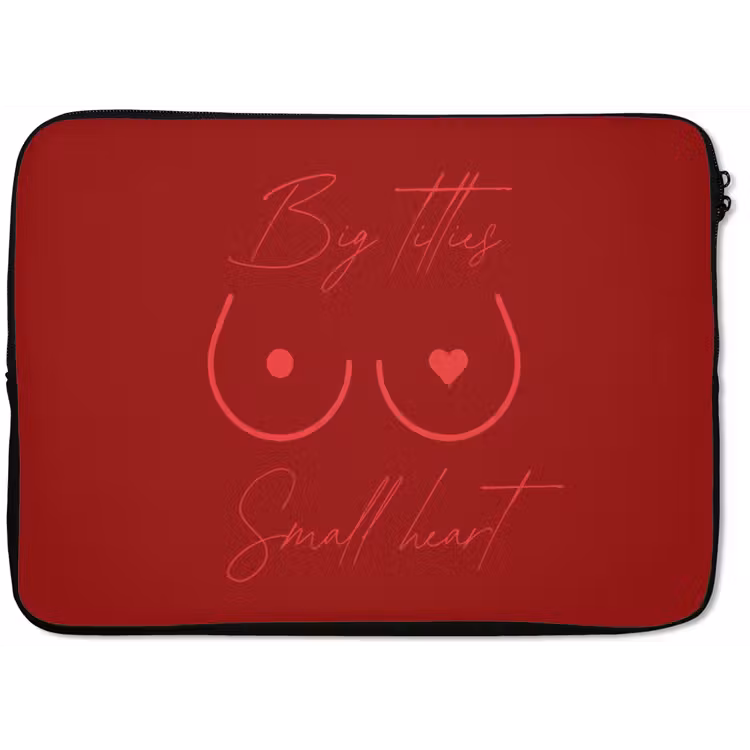 Big titties small heart - Rood - Hart laptophoes neopreen klein -zkaufland3dotto