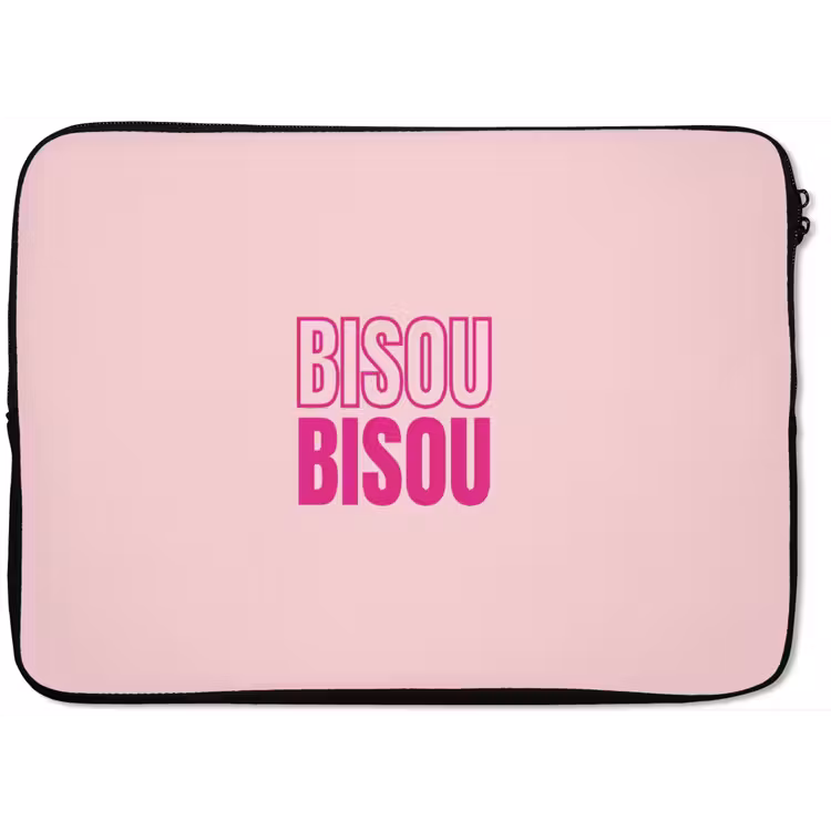 Bisou - Roze - Minimalistisch laptophoes neopreen klein -zkaufland3dotto