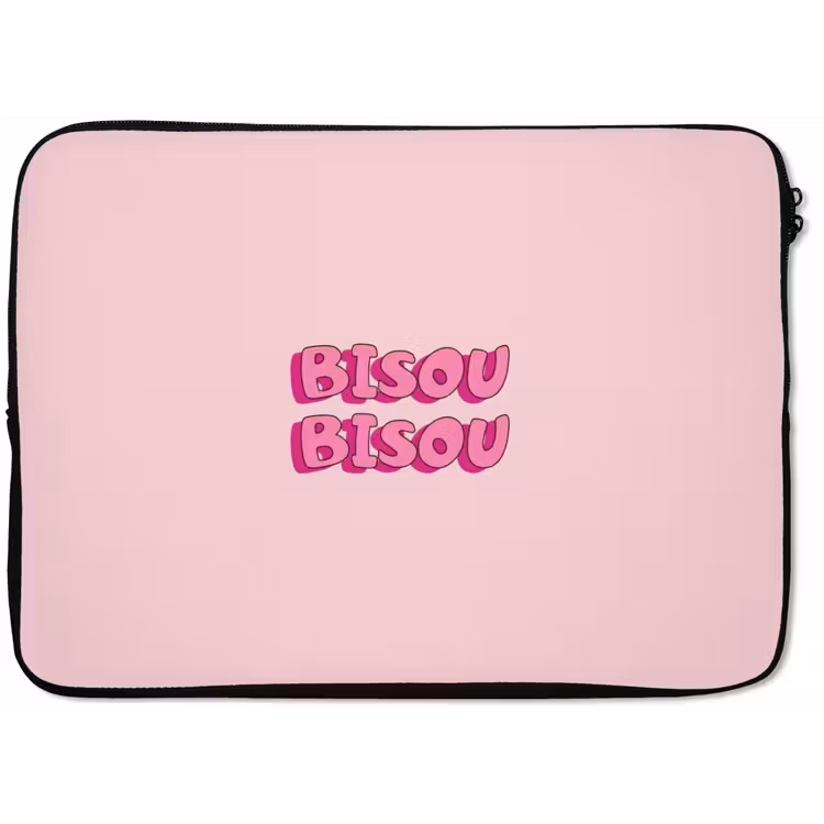 Bisou - Roze - Schaduw laptophoes neopreen klein -zkaufland3dotto