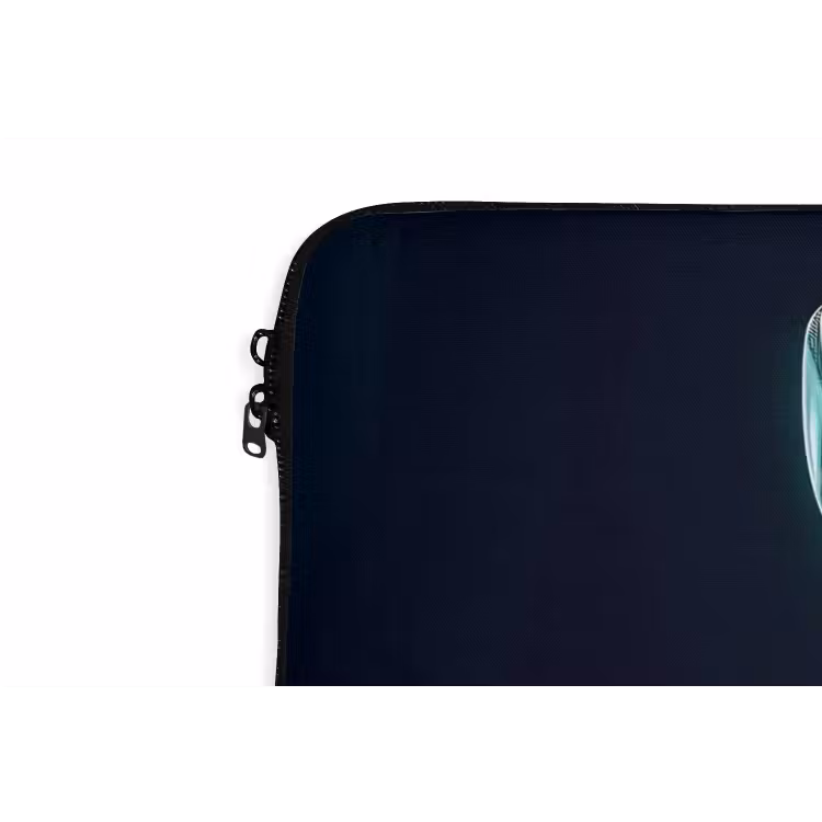 Bladeren - Bloem - Glazen - Donkerblauw laptophoes neopreen klein -detail