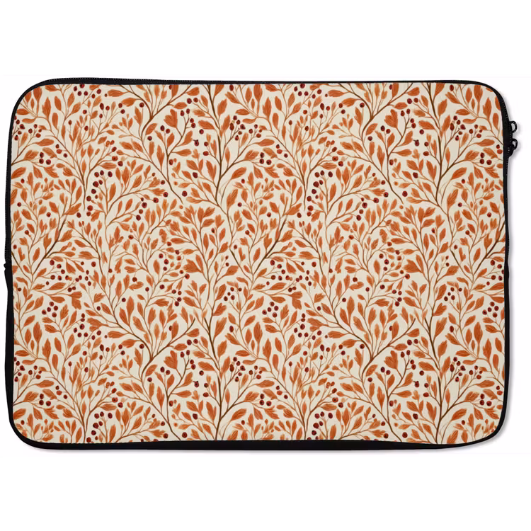 Bladeren - Botanisch - Terracotta laptophoes neopreen klein 279 -zkaufland3dotto