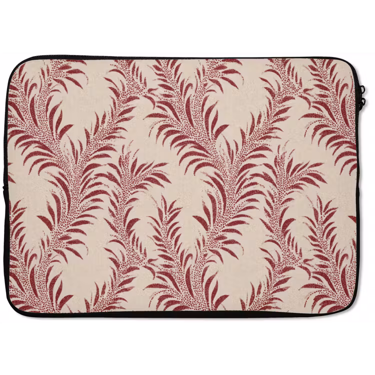Bladeren - Linnen - Rood laptophoes neopreen klein 279 -zkaufland3dotto