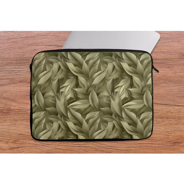 Bladeren - Modern - Groen laptophoes neopreen klein 279 -tafel