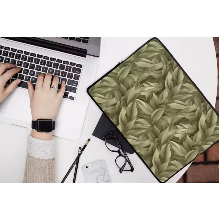 Bladeren - Modern - Groen laptophoes neopreen klein 279 -bureau