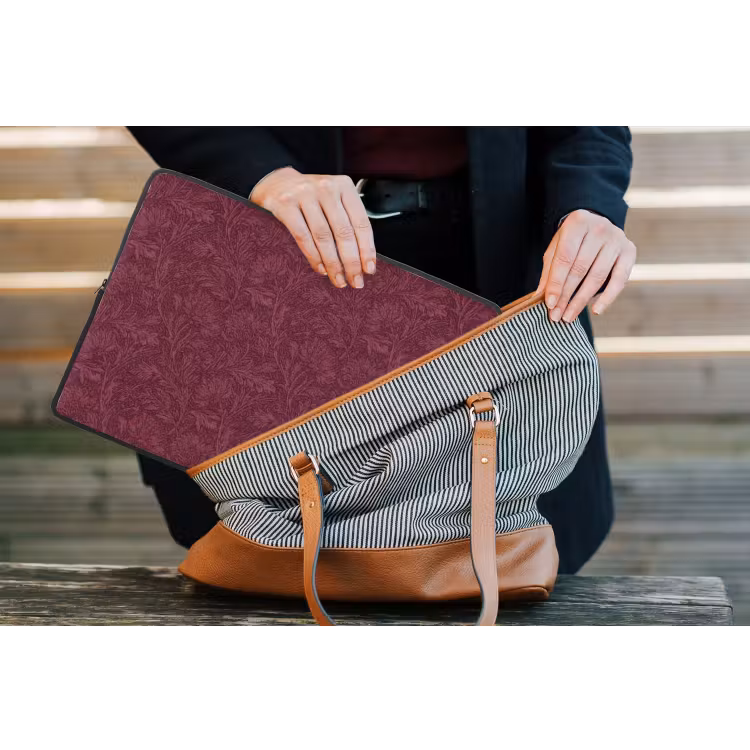 Bladeren - Patroon - Paars laptophoes neopreen klein 279 -tas