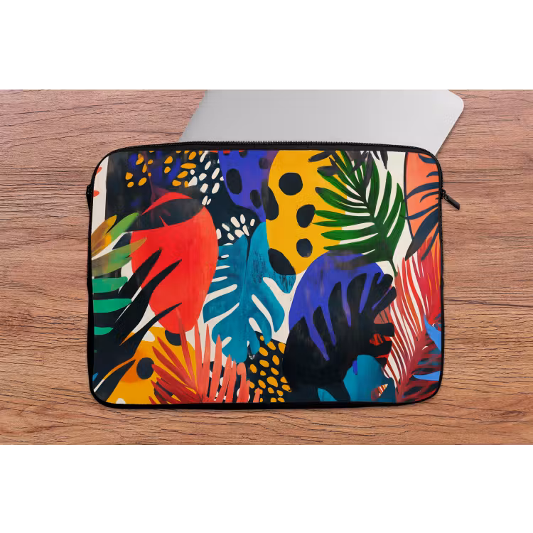 Bladeren - Vormen - Abstract - Kleurrijk laptophoes neopreen klein -tafel