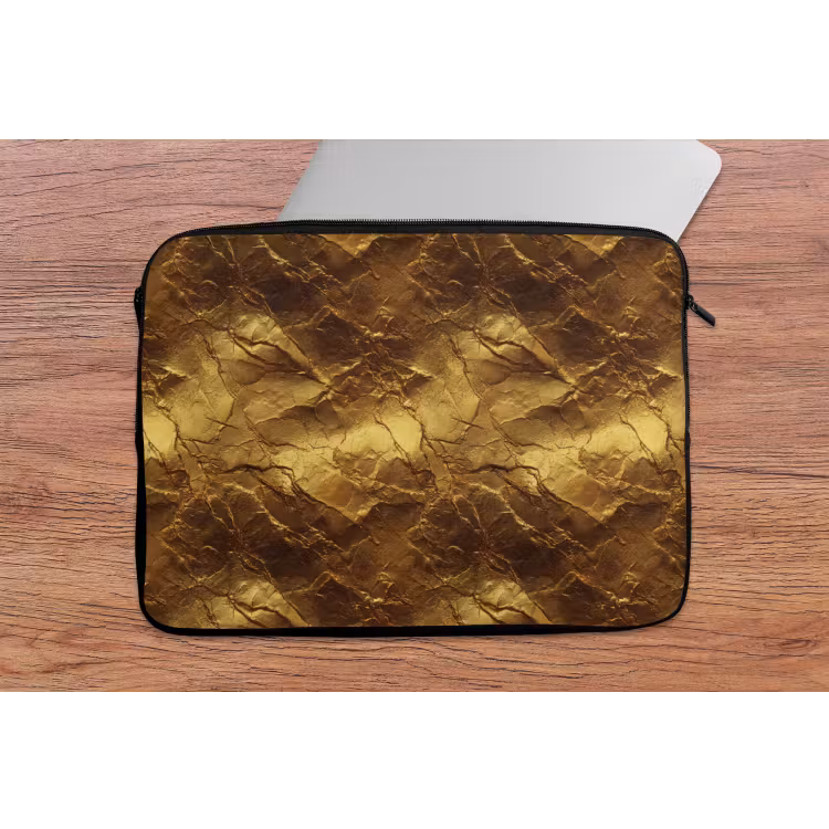 Bladgoud - Textuur - Goud laptophoes neopreen klein 279 -tafel