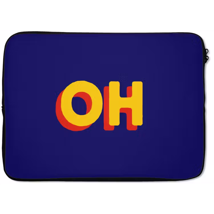 Blauw - Geel - OH - Schaduw laptophoes neopreen klein -zkaufland3dotto