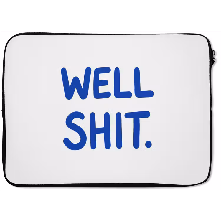 Blauw - Quote - Wit laptophoes neopreen klein -zkaufland3dotto