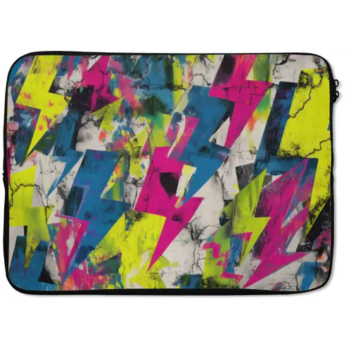 Bliksemschichten - Patroon - Marmer - Kleuren laptophoes neopreen klein -zkaufland3dotto
