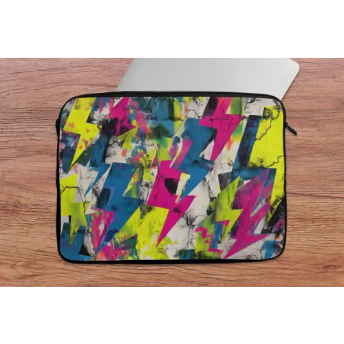 Bliksemschichten - Patroon - Marmer - Kleuren laptophoes neopreen klein -tafel