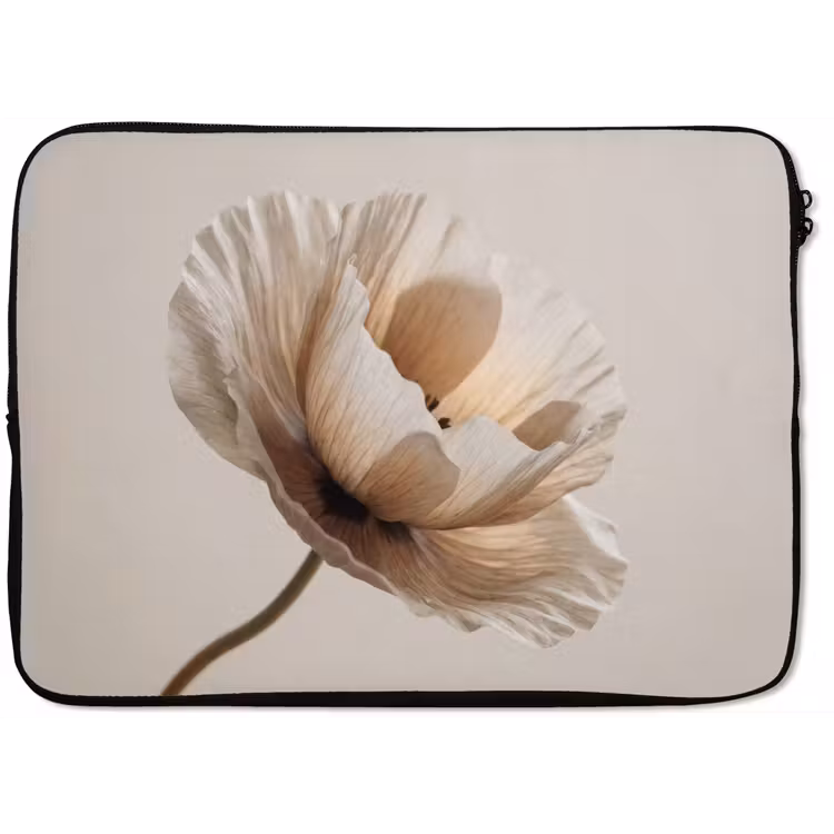 Bloem - Beige - Crème laptophoes neopreen klein -zkaufland3dotto