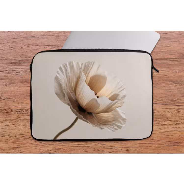 Bloem - Beige - Crème laptophoes neopreen klein -tafel