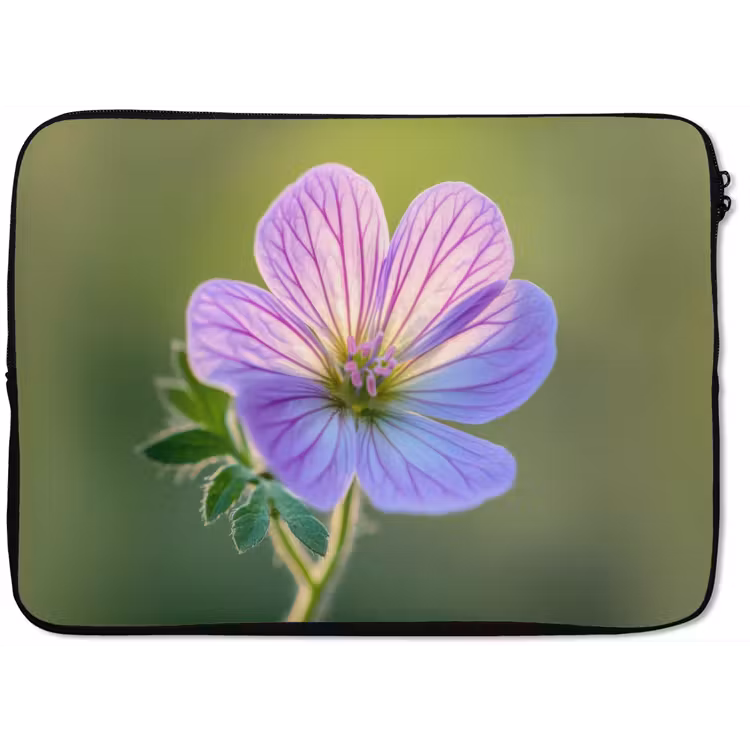 Bloem - Close up - Paars laptophoes neopreen klein -zkaufland3dotto