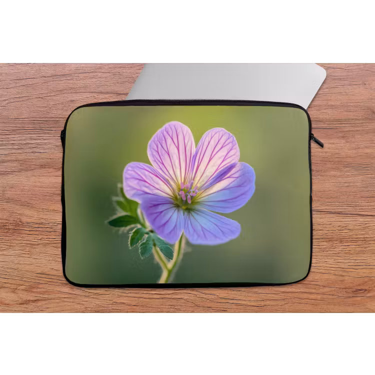 Bloem - Close up - Paars laptophoes neopreen klein -tafel