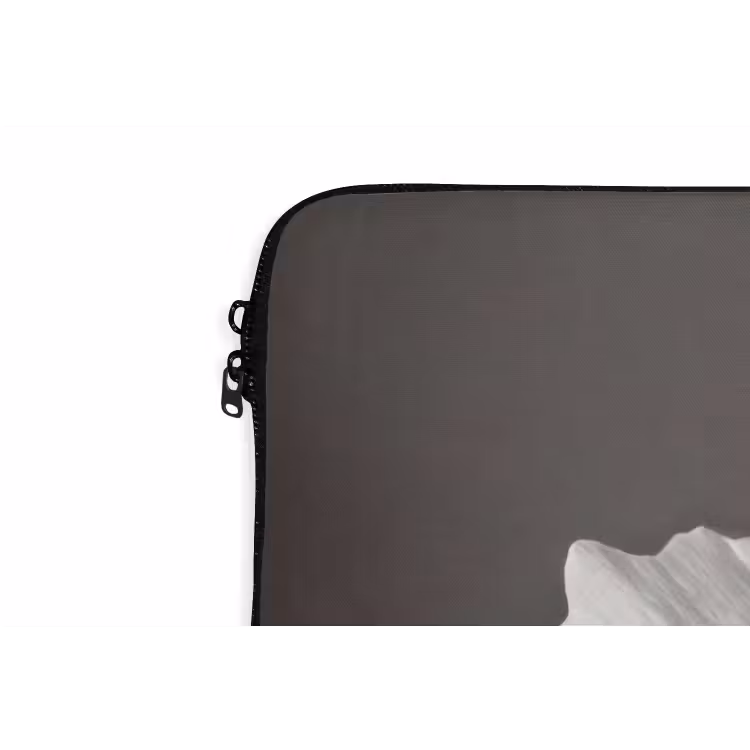 Bloem - Minimalistisch - Zwart - Wit laptophoes neopreen klein -detail