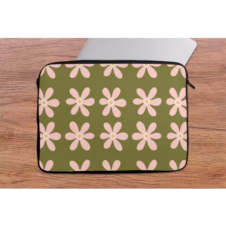 Bloem - Modern - Groen laptophoes neopreen klein 279 -tafel