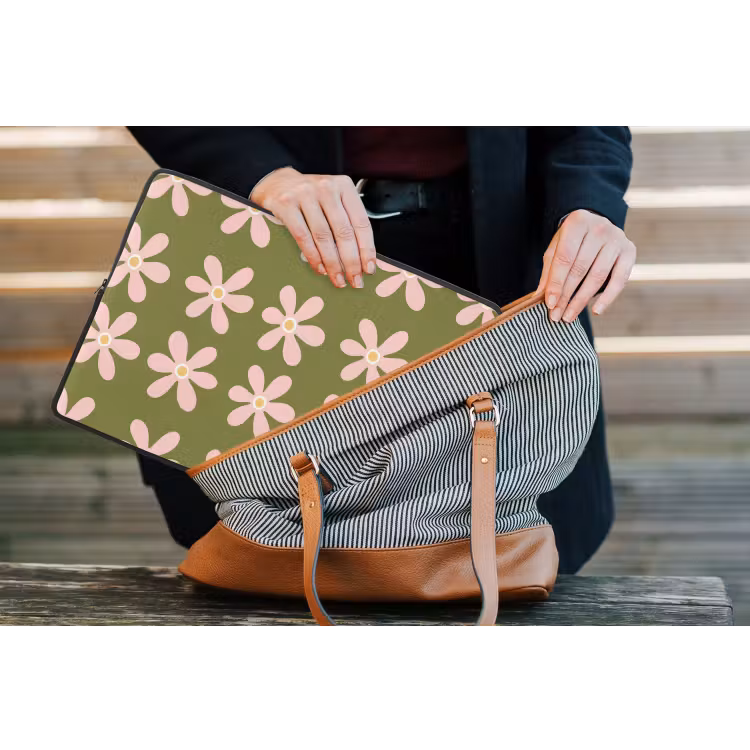 Bloem - Modern - Groen laptophoes neopreen klein 279 -tas