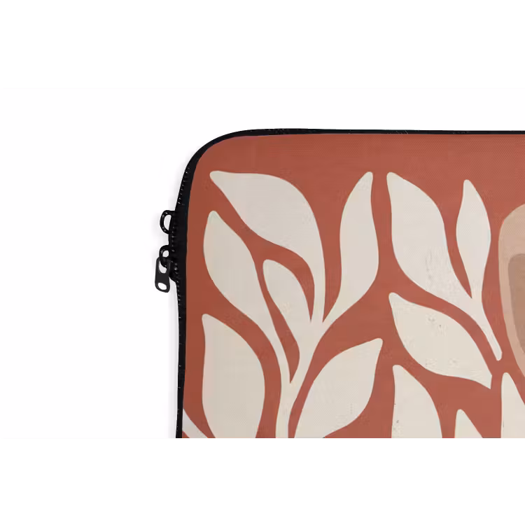 Bloemen - Abstract - Modern - Beige - Natuur laptophoes neopreen klein -detail