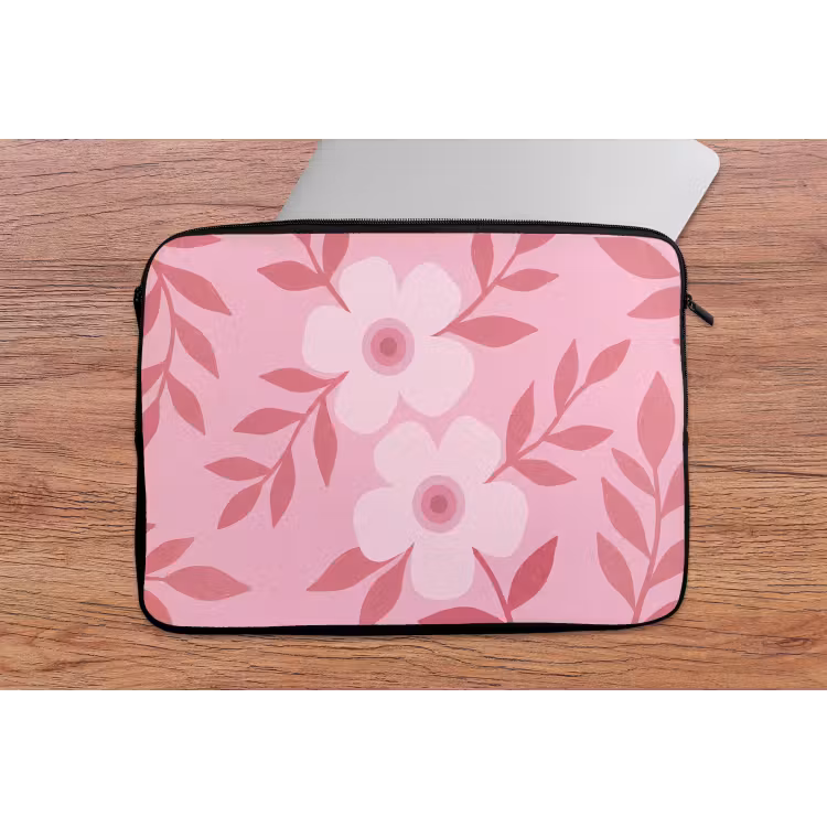 Bloemen - Abstract - Modern - Roze - Natuur laptophoes neopreen klein -tafel