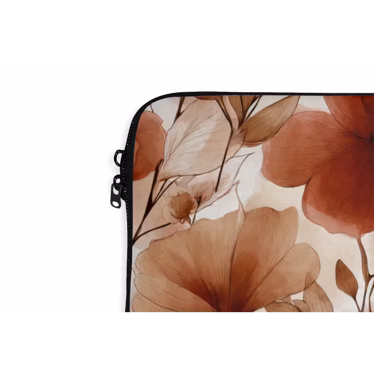 Bloemen - Aquarel - Botanisch - Terracotta laptophoes neopreen klein 279 -detail