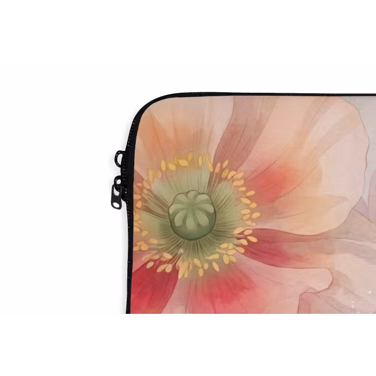 Bloemen - Aquarel - Natuur - Modern - Kleurrijk laptophoes neopreen klein -detail