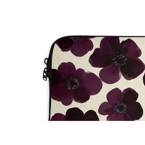 Bloemen - Aquarel - Paars laptophoes neopreen klein 279 -detail