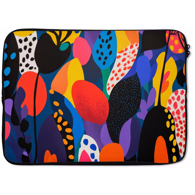 Bloemen - Bladeren - Abstract - Rood laptophoes neopreen klein -zkaufland3dotto