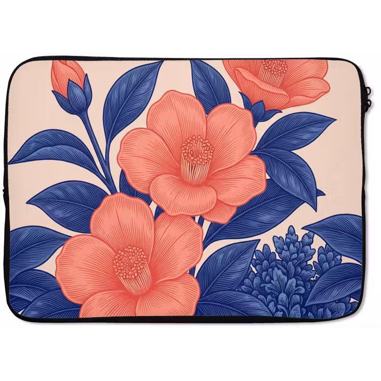 Laptophoes Bloemen - Bladeren - Botanisch - Bloemen - Bladeren - Botanisch laptophoes neopreen klein