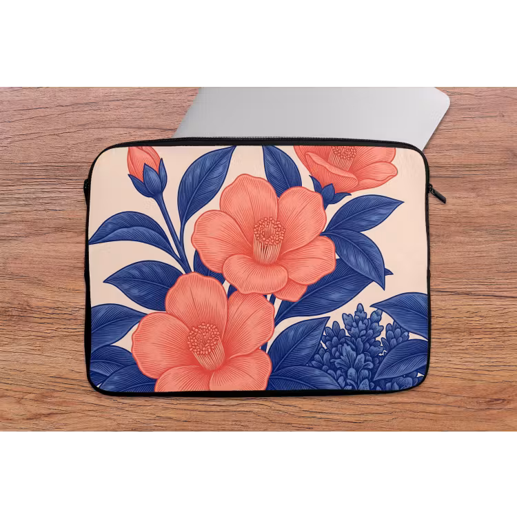 Laptophoes Bloemen - Bladeren - Botanisch - Bloemen - Bladeren - Botanisch laptophoes neopreen klein