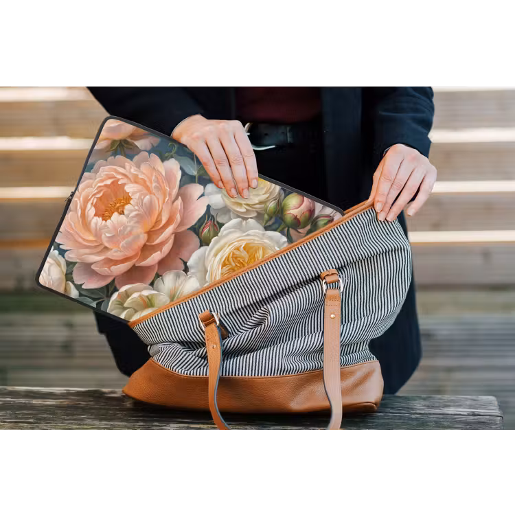 Bloemen - Boeket - Natuur - Klassiek - Kleurrijk laptophoes neopreen klein -tas