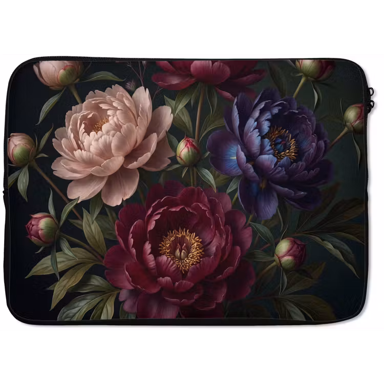 Bloemen - Boeket - Natuur - Modern - Donker laptophoes neopreen klein -zkaufland3dotto