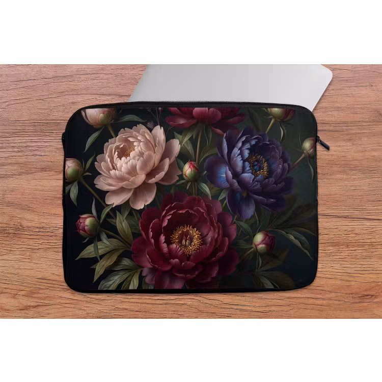 Bloemen - Boeket - Natuur - Modern - Donker laptophoes neopreen klein -tafel