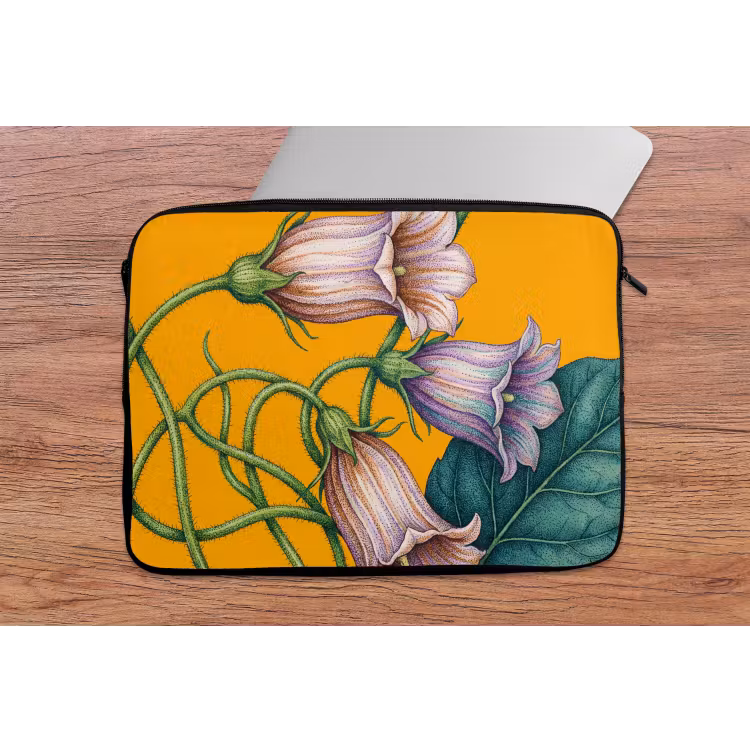 Laptophoes Bloemen - Botanisch - Geel - Bloemen - Botanisch - Geel laptophoes neopreen klein