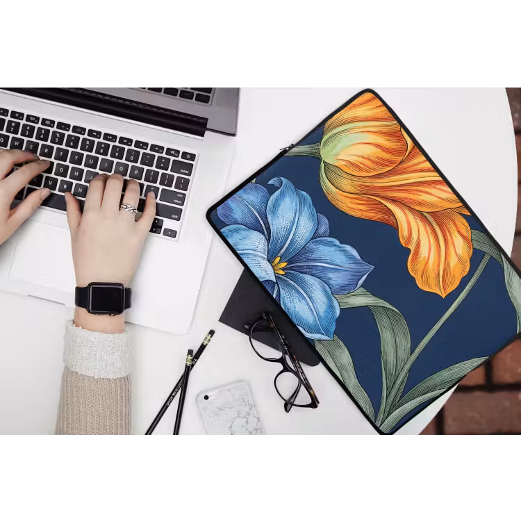 Laptophoes Bloemen - Botanisch - Patroon - Bloemen - Botanisch - Patroon laptophoes neopreen klein