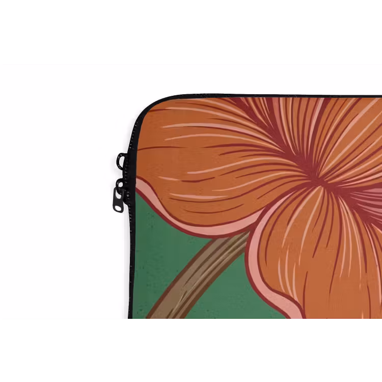 Laptophoes Bloemen - Groen - Illustratie - Bloemen - Groen - Illustratie laptophoes neopreen klein