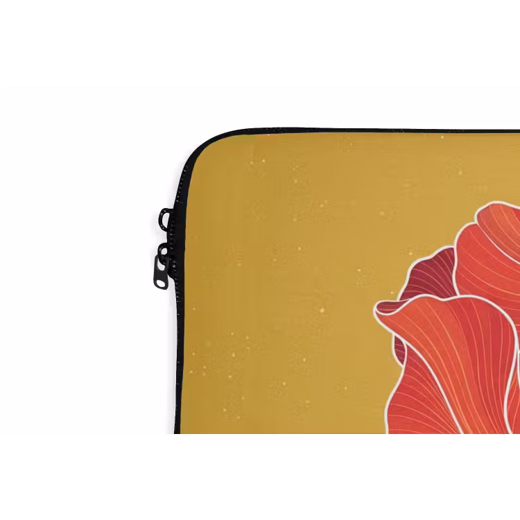 Laptophoes Bloemen - Illustratie - Rood - Bloemen - Illustratie - Rood laptophoes neopreen klein
