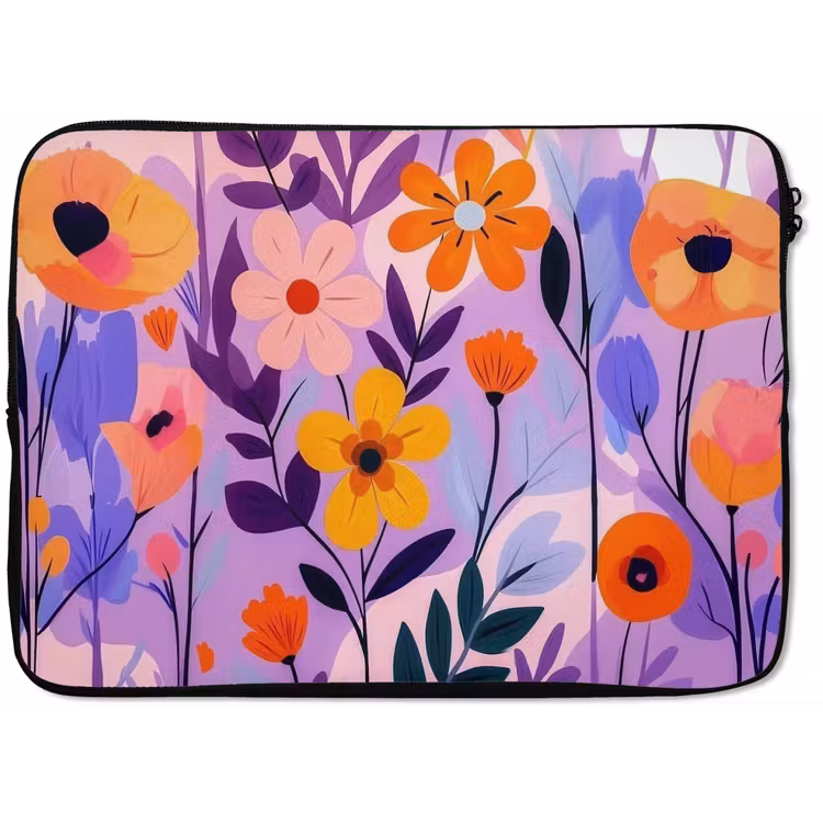 Bloemen - Kleurrijk - Bladeren laptophoes neopreen klein -zkaufland3dotto