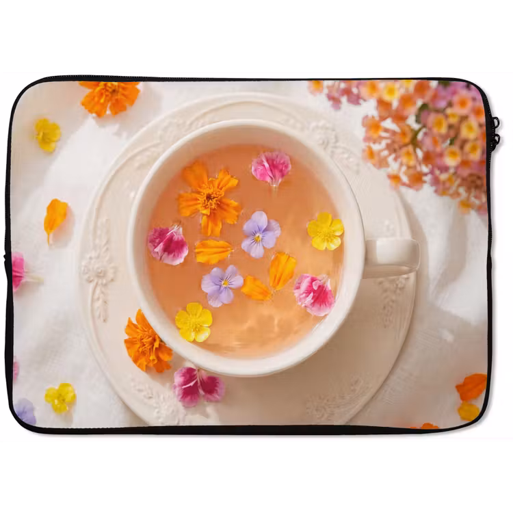 Bloemen - Kop - Natuur - Kleurrijk - Zomer laptophoes neopreen klein -zkaufland3dotto
