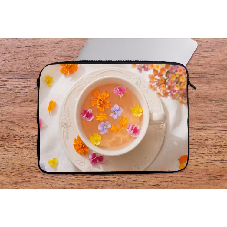 Bloemen - Kop - Natuur - Kleurrijk - Zomer laptophoes neopreen klein -tafel